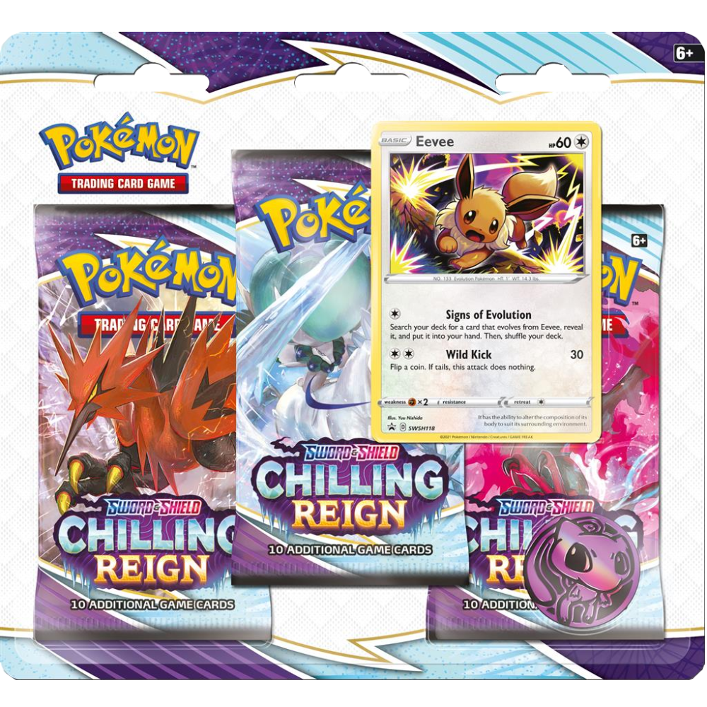 Pokémon Sword & Shield Chilling Reign 3-Pack Blister