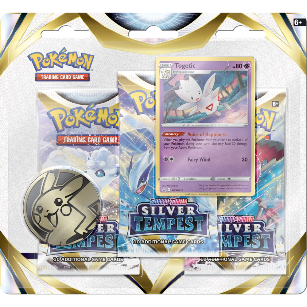 Pokémon Sword & Shield Silver Tempest 3-Pack Blister